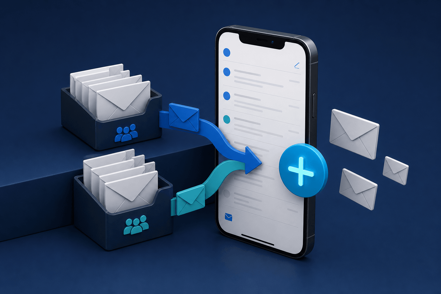 Coverbild zur Anleitung Shared Mailbox am iPhone hinzufügen von C2CAgent Services